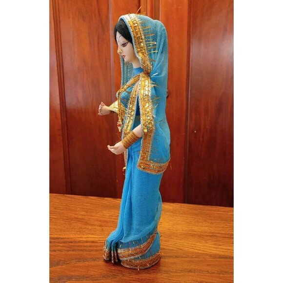 VTG Beautiful Details Handmade Indian Woman Saree Traditional Wearing Doll - Picture 8 of 13